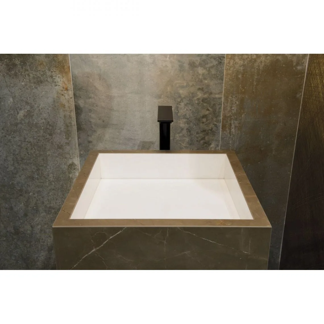 Умивальник окремо стоячий Fiandre Aqua Maximum 50x50 (GF 5050 Waterfall with pedestal) - Фото 4